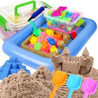 DUŻY NATURALNY PIASEK KINETYCZNY 2KG+BASEN FOREMKI PIASKOWNICA DLA DZIECI