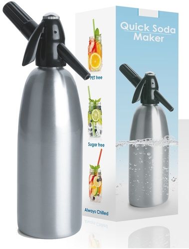 SYFON SATURATOR DO WODY SODOWEJ GAZOWANEJ CO2 STALOWY 1L SREBRNY na Arena.pl