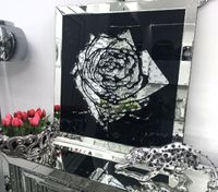 Lustrzany obraz z kryształkami Glamour Róża 80x80