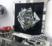 Lustrzany obraz z kryształkami Glamour Róża 80x80