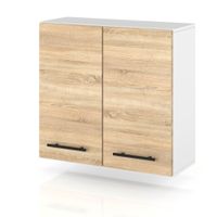 szafka kuchenna wisząca modułowa drewniana z uchwytami 80cm spremium sonoma