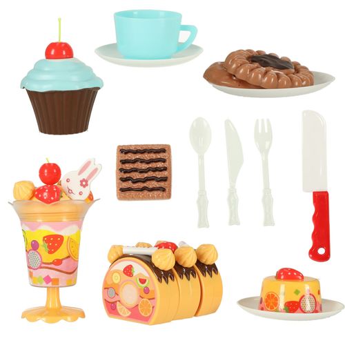 NIEBIESKI TORT URODZINOWY DO KROJENIA KUCHNIA 75 ELEMENTÓW na Arena.pl