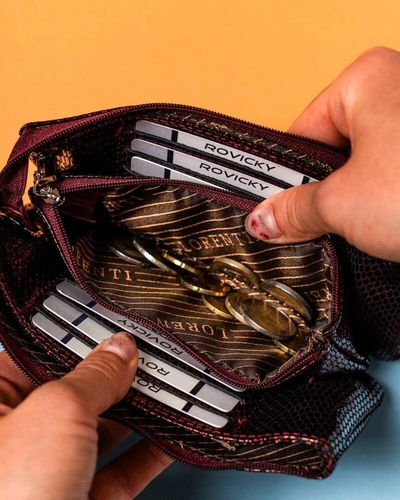 duży portfel damski na zamek z cyrkoniami - lorenti na Arena.pl