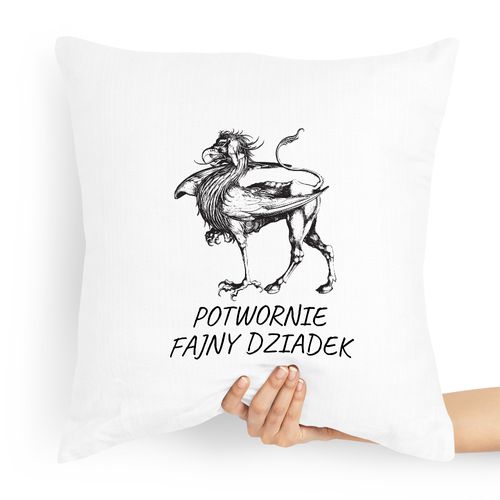 Poduszka Na Dzień Dziadka Potwornie Fajny Dziadek Z Nadrukiem Ze Zdjęciem na Arena.pl