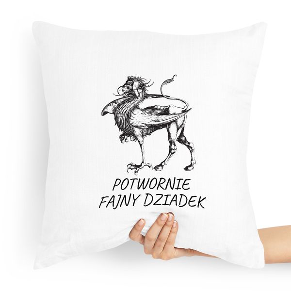 Poduszka Na Dzień Dziadka Potwornie Fajny Dziadek Z Nadrukiem Ze Zdjęciem zdjęcie 1