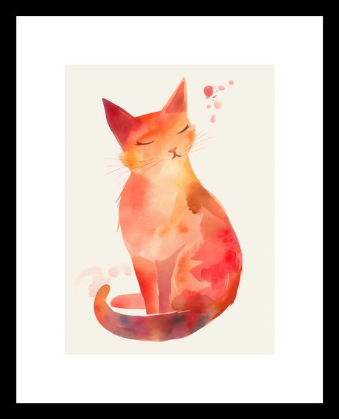 Plakat 13x18cm Akwarelowy Kot zdjęcie 3