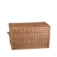 Kufer Wiklinowy w Kolorze Naturalnym skrzynia wiklinowa z wiekiem kosz na zabawki 60x39 H39 cm uniwersalny