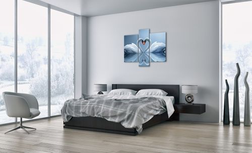 Obraz Na Płótnie - Łabędzie Serce  - 95X80 Cm - Cb95X80-3541 na Arena.pl