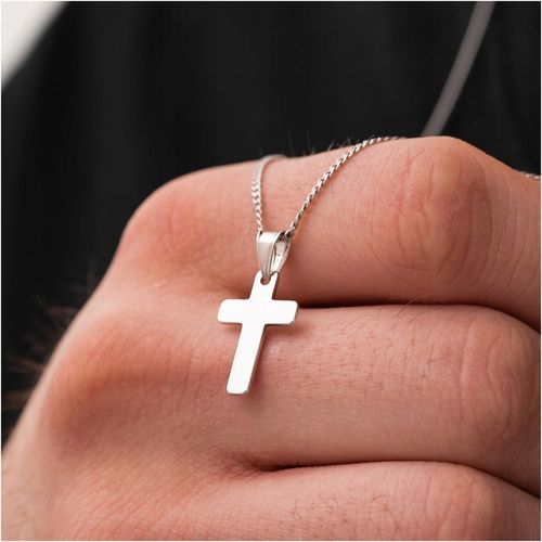 Srebrny krzyżyk męski klasyczny wisiorek rodowany srebro 925 BLINGART na Arena.pl