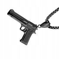 Naszyjnik z Wisiorkiem Pistolet Colt 1911 czarny Hip Hop Klasyk Gift Broń
