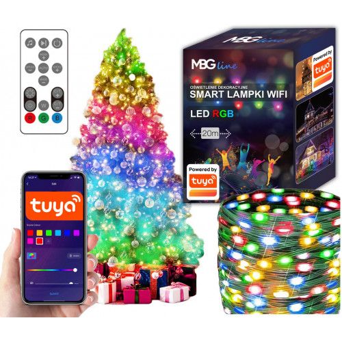 LAMPKI CHOINKOWE SMART LED 20M WIFI RGB PILOT MULTICOLOR na Arena.pl