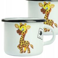 KUBEK SILESIA EMALIA METALOWY 500ML ŻYRAFA ŻANETA OZDOBNY KUBEK EMALIOWANY