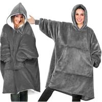 Gruby Koc Narzuta Z Kapturem Oversize Bluza Szlafrok Ciepła Przytulna