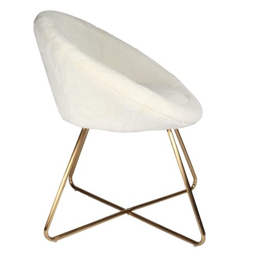 Fotel Karl Velvet Furry beżowy na Arena.pl