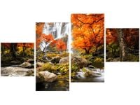 90CM 160 OBRAZ 4 ELEM JESIENNY WODOSPAD ŚCIENNY