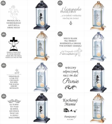 Luksusowy znicz personalizowany cytat grawer z napisem dedykacją inicjałami na Arena.pl