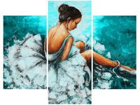 OBRAZ BALETNICA TURKUSOWYM TLE