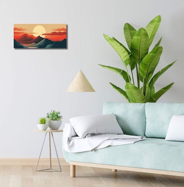 Obraz 50x20cm Zachód Słońca nad Górami zdjęcie 2