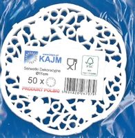 SERWETKI PAPIEROWE DEKORACYJNE OKRĄGŁE 11 CM 50SZT KAJM