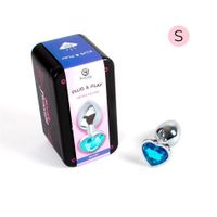 blue heart metal butt plug