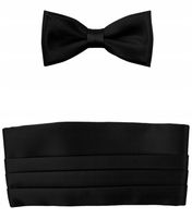 Czarny Dziecięcy Pas Smokingowy z Muchą PD04