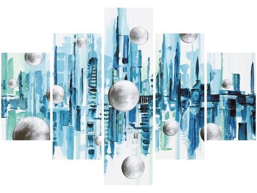 70 100CM OBRAZ 5 ELEM MIASTO ZE SNU DRUK PŁÓTNO na Arena.pl