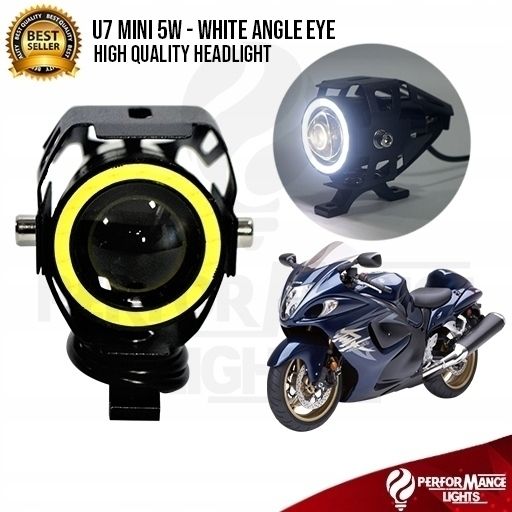 2 x HALOGEN MOTOCYKLOWY U7 MINI+WŁĄCZNIK+RING zdjęcie 5