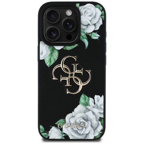 etui guess grained roses big 4g logo do  iphone 16 pro max czarny na Arena.pl
