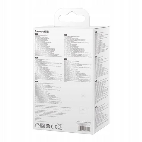 BASEUS SZYBKA ŁADOWARKA SIECIOWA GaN3 Pro 2x USB C / USB 65W MOCNY ZASILACZ na Arena.pl