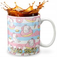 KUBEK 330ml GRAFIKA PREZENT ŚWIĘTA WZÓR - JEDNOROŻEC UNICORN + IMIĘ