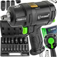 KLUCZ UDAROWY PNEUMATYCZNY KOMPOZYTOWY DO KÓŁ 1560Nm1/2" Z ZESTAWEM NASADEK