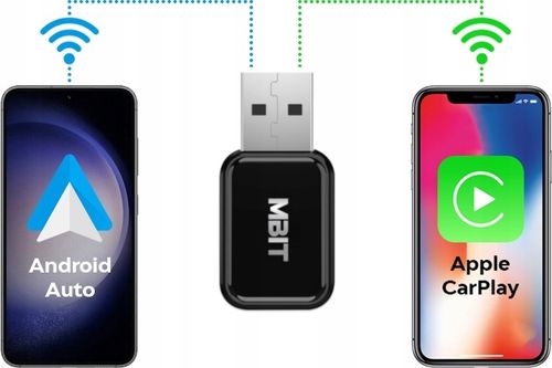 ADAPTER BEZPRZEWODOWY CARPLAY CAR PLAY ANDROID AUTO 2w1 BLUETOOTH iOS na Arena.pl