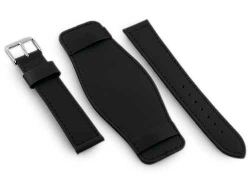 Pasek skórzany do zegarka W85 - podkładka - czarny - 18mm na Arena.pl