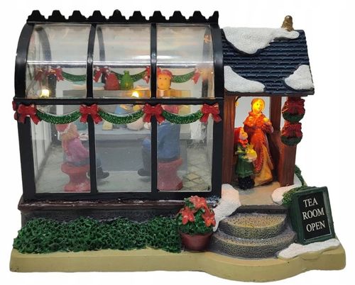 Zimowe miasteczko Ozdoba świąteczna zimowa wioska Herbaciarnia + LED na Arena.pl