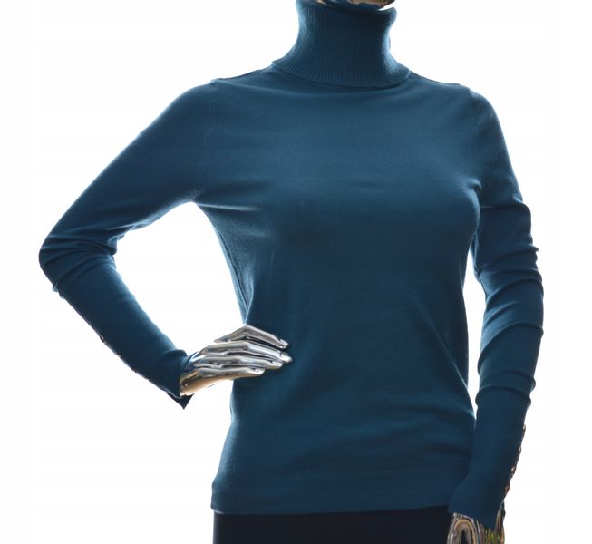 Damski sweter z golfem golf z guzikami guziki uni zdjęcie 1