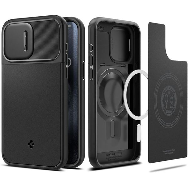 SPIGEN OPTIK ARMOR MAG MAGSAFE IPHONE 15 PRO MAX BLACK zdjęcie 1