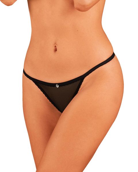 Celia Noir Crotchless Thong   Xs/S zdjęcie 3