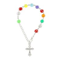 Różaniec bransoletka dziesiątka kolorowy z jetami