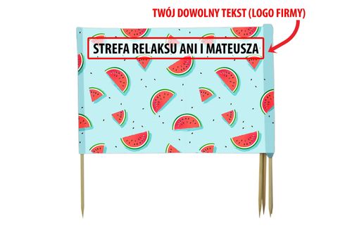 PARAWAN PLAŻOWY Arbuz z indywidualnym  napisem 5 PANELI 7.5 na Arena.pl