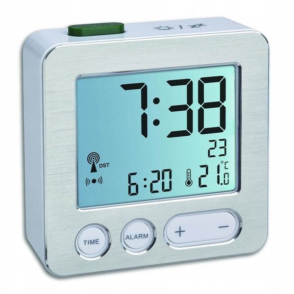 Zegar budzik TFA biały 6,6cm zdjęcie 5