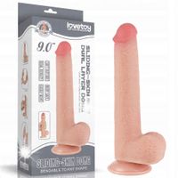 DILDO 9'' SLIDING SKIN DUAL LAYER DONG FLESH