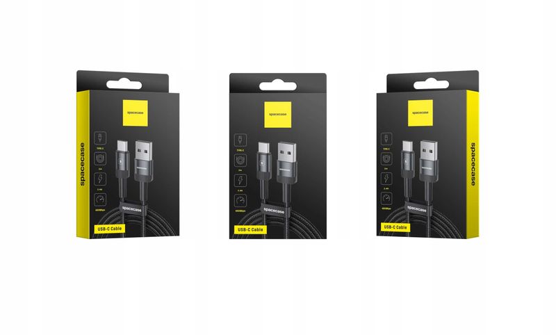 Spacecase Usb-C Cable 2M 2.4A Black zdjęcie 12