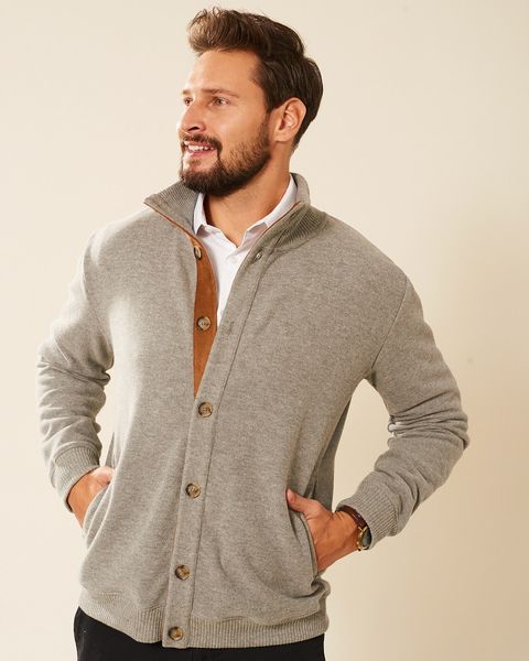 Sweter męski bawełniany szary melanż Deville Rozmiar - M zdjęcie 3