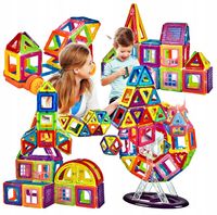 KLOCKI MAGNETYCZNE KONSTRUKCYJNE 3D EDUKACYJNE UKŁADANKA 114szt