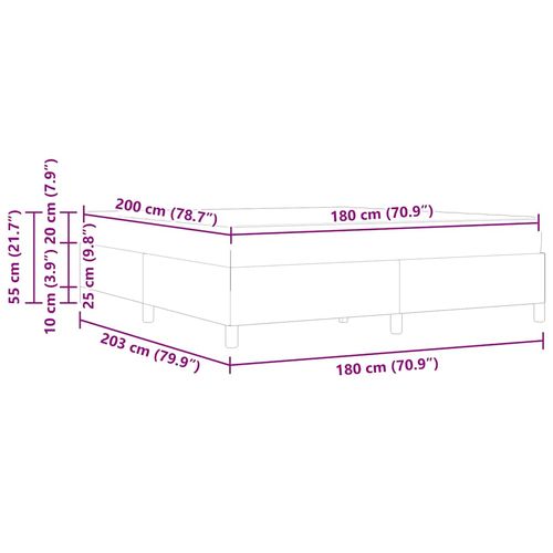 Ramka łóżka Ciemnoszary, szary i biały 180 x 200 cm Aksamit na Arena.pl