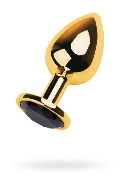 Gold anal plug TOYFA Metal with pink round-shaped gem zdjęcie 1