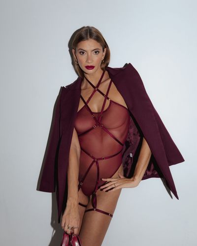 batty burgundy body harness promees na Arena.pl