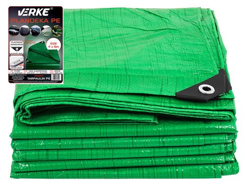 PLANDEKA UNIWERSALNA 4x6 M ZIELONA VERKE V50004 60 g/m WZMACNIANE NAR na Arena.pl