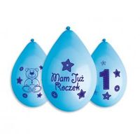 balony premium moje 1 urodziny niebieskie 12" 5szt