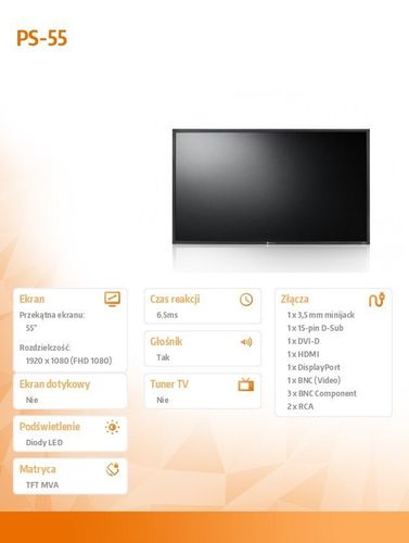 Monitor PS-55 Czarny 55 cali na Arena.pl